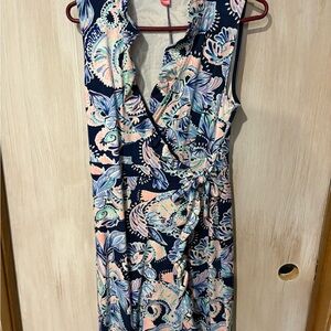 Lilly Pulitzer Navy and Pastel Paisley Midi Dress